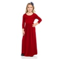 thumbnail image 2 of Honey Vanilla Girls' Fit and Flare Maxi Dress Red Small 5-6 Years, 2 of 4