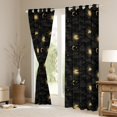 thumbnail image 3 of Manfei Bohemian Galaxy Sun Black Out Curtains for Teen, Hippie Tribal Moon Curtains Pack of 2 (42x63 Each), Black Gold Bedroom Curtains, Window Curtains Bedroom Decor, 3 of 6
