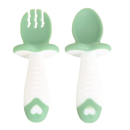 

2pcs Baby Self Feeding Fork Spoon Set Infant Tableware Training Feeding Utensils