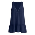 thumbnail image 5 of Pounoo Sundresses for Women Sleeveless V Neck Flowy Dress with Ruffle Hem Summer Parties Cool Breathable Casual Swing Dresses Gift, 5 of 7