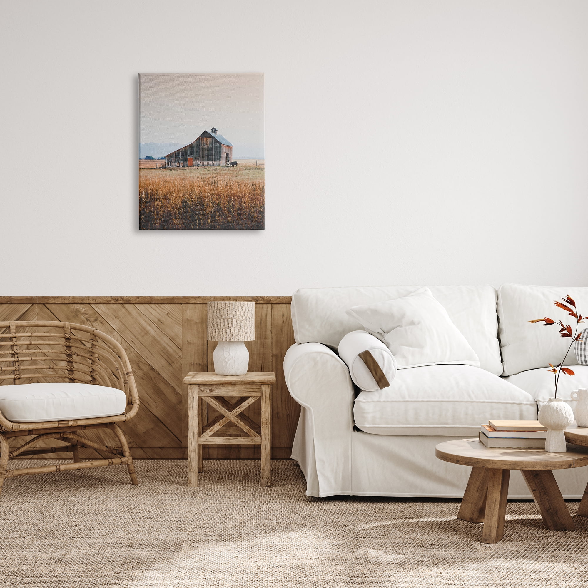 Stupell Industries Rural Barn Landscape Nature Photography Gallery Wrapped Canvas Print Wall Art, 24 x 30