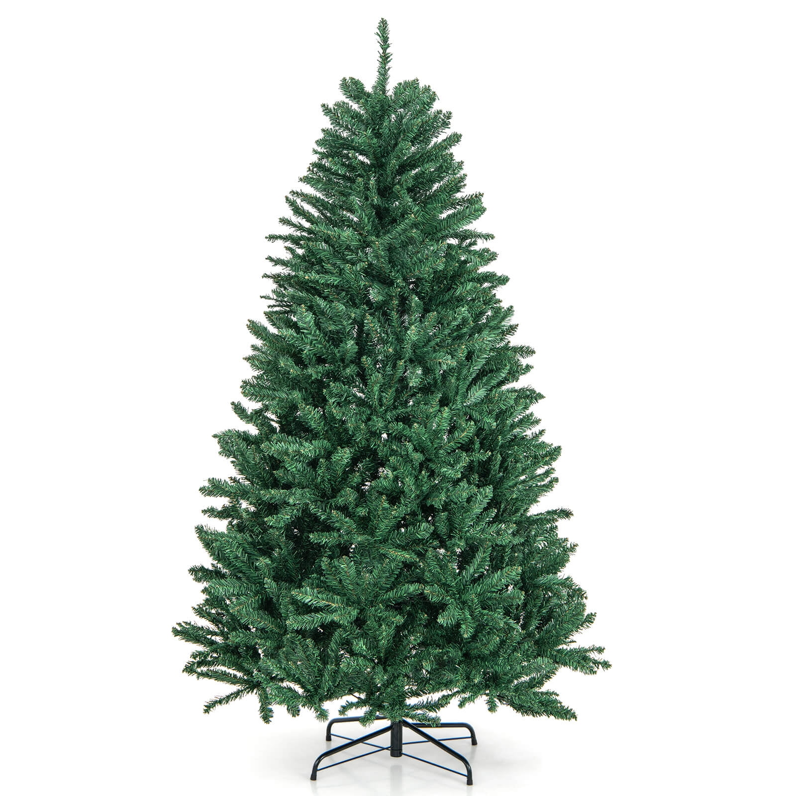Costway 6ft Hinged Artificial Christmas Tree Unlit Douglas Full Fir Tree w/ 1355 Tips