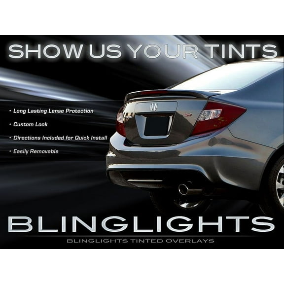 For 2012  Honda Civic Si Smoked Tail Light Covers Lamp FB Tint Overlays