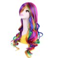 thumbnail image 2 of Peluca OYSRONG Rainbow Wavy Cosplay, resistente al calor, 70 cm, 2 of 3