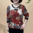 thumbnail image 4 of Camiseta de manga larga con estampado de capa base de estilo chino de moda para mujer, ropa interior de cuello redondo para madre, otoño de 2024, 4 of 4