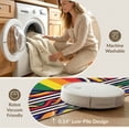 thumbnail image 5 of ODIKA Bold Border Motif Lgbt Welcome Interlocking Doormat Striped Door Playful Foldable Easy Care for Master Suite, California King, Under Bed, 5 of 7