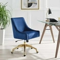 thumbnail image 5 of Modway Discern Modern Performance Velvet Swivel Office Chair in Navy/Gold, 5 of 8