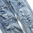 Men's Destroyed Skinny Jeans Stretch Slim Fit Ripped Patched Washed Denim Jeans Vintage