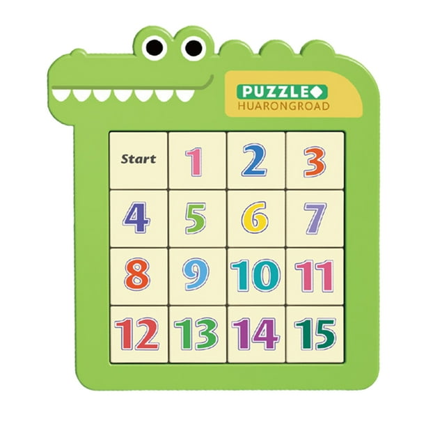 Visland Slide Puzzle Interactive Interesting Thinking Logic Training ABS Digital Sliding Puzzle Cartoon Educational Toy for Kindergarten