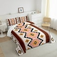 thumbnail image 3 of jejeloiu Vintage Aztec Geometric Queen Comforter Set,Boho Bohemain Geometrry Bedding Sets,Beige Brown Orange Bedding Comforter Set,Super Cozy Room Decor Reversible,3-Piece, 3 of 8