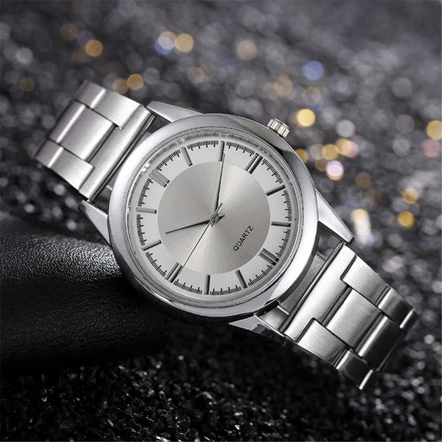 Negocio de los hombres Casual de acero inoxidable de malla de acero inoxidable correa de reloj reloj de cuarzo Dial elección de regalos Comprar 2 Barco 3