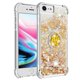 thumbnail image 2 of Funda para iPhone SE 2022/2020 con Brillo Líquido Flotante, Purpurina, Parachoques y Anillo Giratorio Soporte, 2 of 5