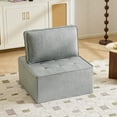 thumbnail image 6 of Modular Sofa, Light Grey Linen Wooden Frame Square Seat for Free Splicing, 32-Inch Solid Build with Good Resilience for Small Apartment Living Room and Multiple Decoration Styles, 6 of 10
