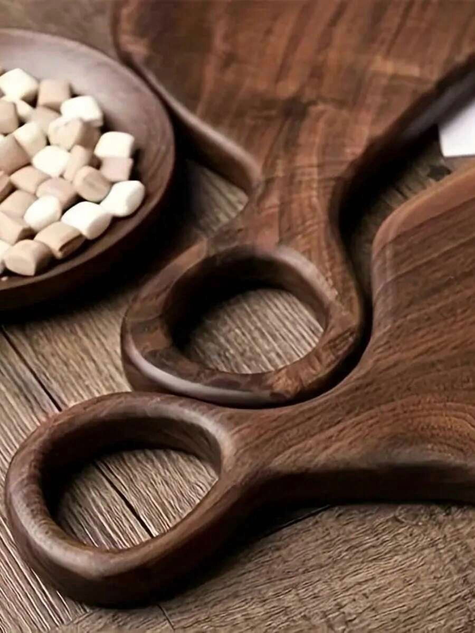 Walnut Cutting Board Set of 2, Large Solid Wood Chopping Boards for Kitchen Food Preparation, Decorative Charcuterie Serving Trays, High-Quality Handmade Wood Kitchen Accessories