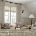 thumbnail image 2 of Taupe Burlywood Pinch Pleat Linen Curtains 120 Inches Long 60 Inch Wide for Patio Sliding Door Light Filtering Semi Sheer Pleated Drapes Back Tab Extra Wide 60 x 120 Curtain for Living Dining Room, 2 of 9