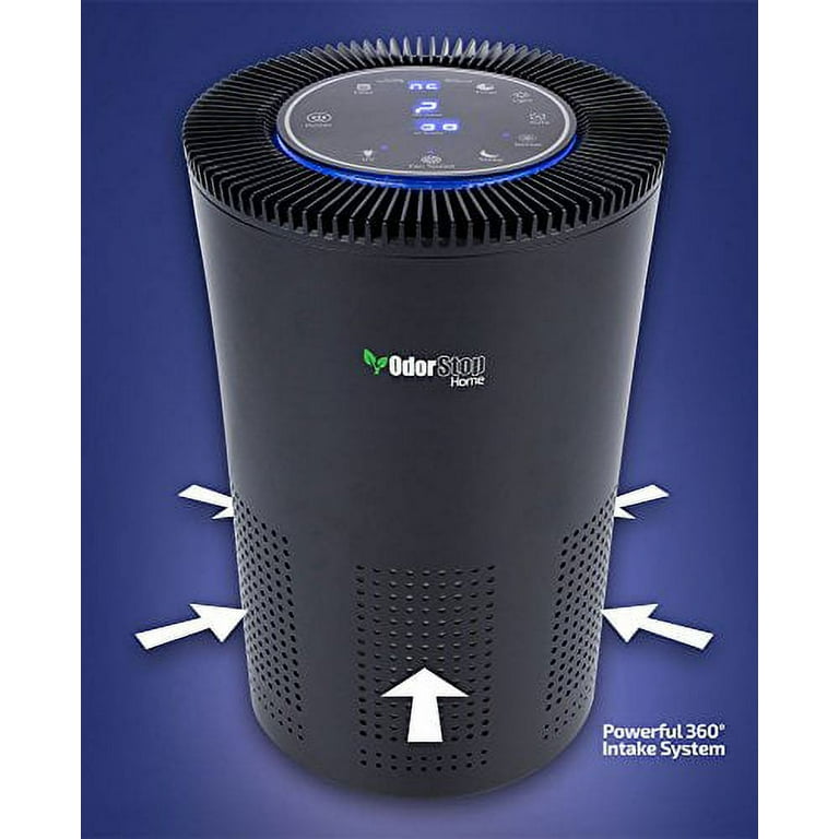 OdorStop OSAP5 5 in 1 Air Purifier with H13 HEPA Filter UV Active Carbon Ionizer and Pre Filter Black