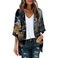 thumbnail image 2 of Ketyyh-chn99 Womens Tops Casual Draped Knit Relaxed Open Front Cardigan Yellow,XL, 2 of 5