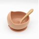thumbnail image 1 of Cuenco para bebé, cuchara, vajilla para niños, mango de madera, cuchara de silicona, cuenco con ventosa para niños, cuenco de silicona para bebé, 1 of 5