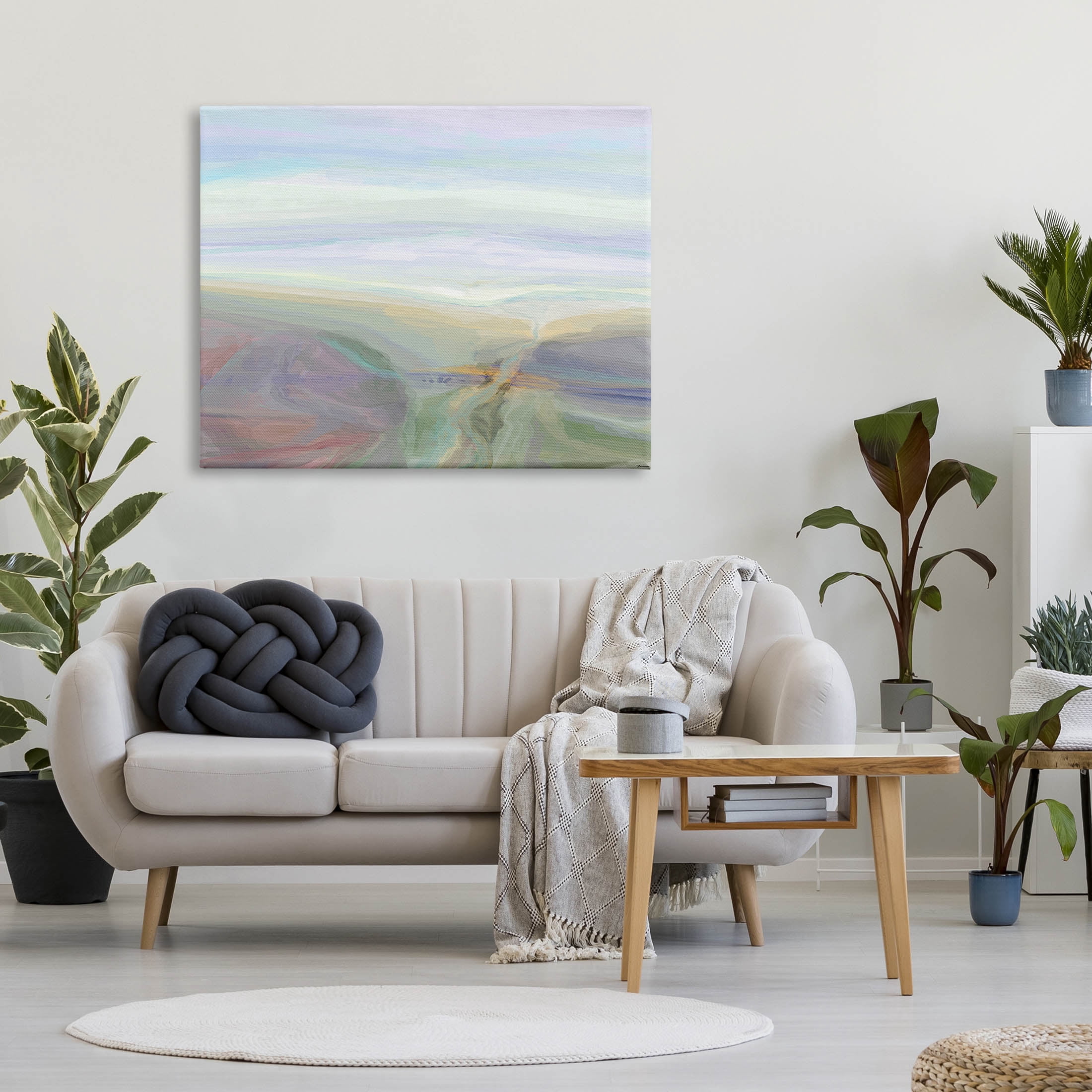 Abstract Pastel Canyon Landscape Abstract Graphic Art Gallery Wrapped Canvas Print Wall Art