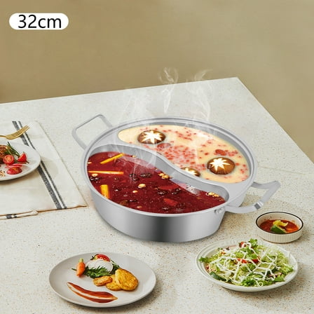 Double-flavor Hot Pot Hot Pot with Divider Hot Pot with Clear Lid