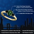 thumbnail image 2 of Gem Stone King 10K Yellow Gold Emerald Envy Mystic Topaz and Black Diamond Engagement Ring for Women | 1.14 Cttw | Oval 7X5MM | Gemstone November Birthstone | Size 5, 2 of 6