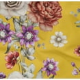 thumbnail image 4 of oneOone Cotton Poplin Twill Yellow Fabric Leaves|Lotus & Rose Floral Sewing Material Print Fabric By The Yard 56 Inch Wide, 4 of 4