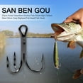thumbnail image 6 of fankhu Carbon Steel Triple Fishing Hooks Durable Sharp 20Pcs Fishing Tackle Treble Fishhook for Saltwater Freshwater, 6 of 9