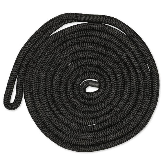 CDL5840BK 0.625 in.-40 ft. Nylon Double Braid Dock Line, Black