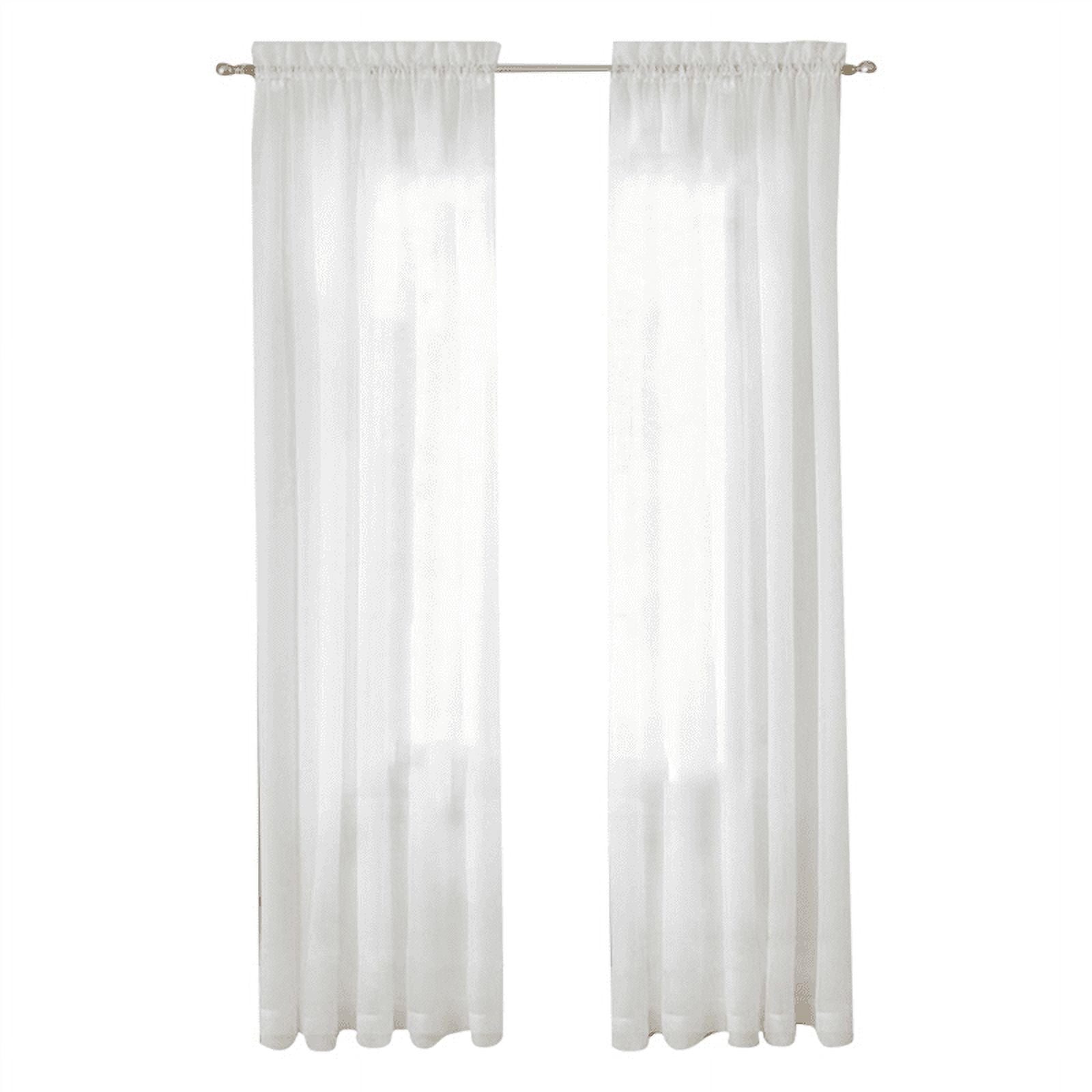 Window White Sheer Curtains 90 Inches Long 4 Panels Sheer White Curtains Clear Curtains Basic Rod Pocket Panel