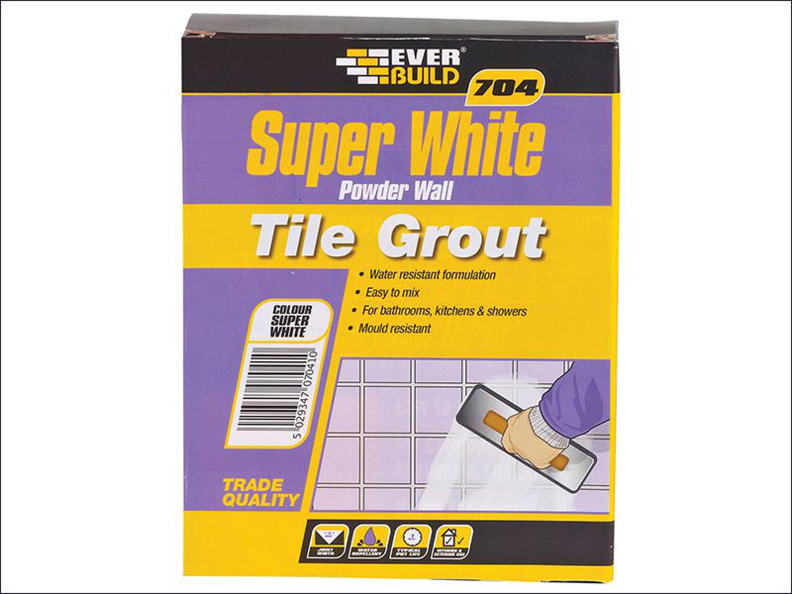 Everbuild 704 Super White Wall Tile Grout 1kg