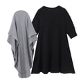 thumbnail image 3 of OGLCCG Toddler Girls Muslim Abaya Prayer Dress with Hijab 2pcs Long Sleeve Islamic Middle East Arab Dubai Dress Soft Ramadan Eid Clothes 0-10 Years, 3 of 8