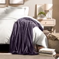 thumbnail image 3 of Bare Home Manta de Felpa Polar de 300 G/M², Microfibra Mullida, Suave y Afelpada, Tamaño Matrimonial/queen, Color Berenjena, 3 of 7