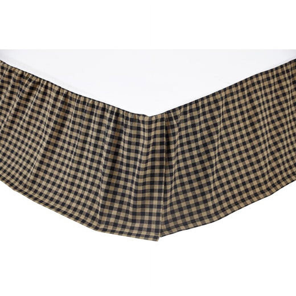 VHC Brands 20254 Black Check King Bed Skirt 78x80x16