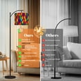 thumbnail image 4 of Arc Floor Lamp Textured Stained Glass Rainbow Wavy Tall Modern Standing Lamp LED Adjustable Linen Lampshade 3 Color Temperatures, 4 of 8