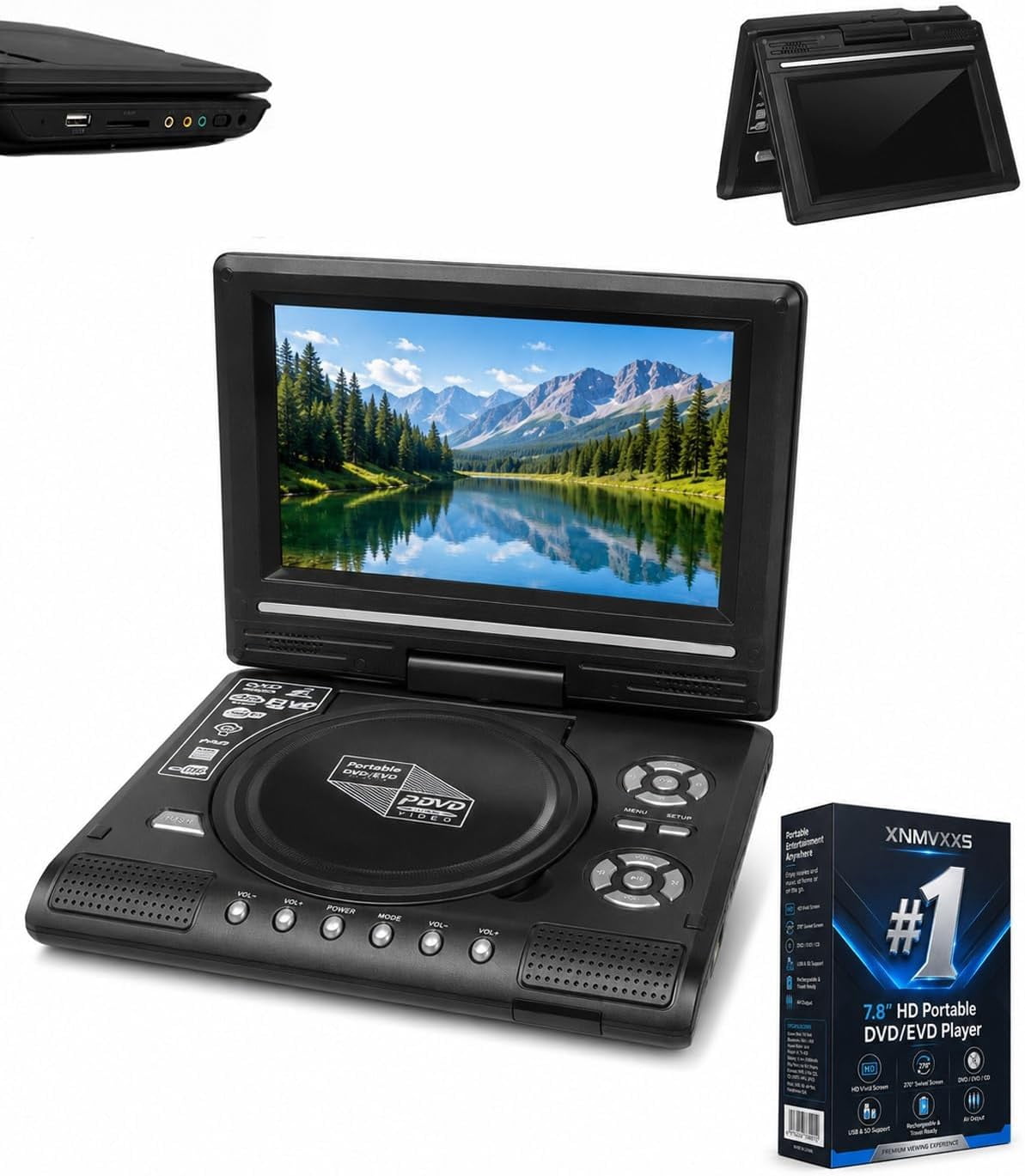 GPX 7-Inch Portable DVD Player with Swivel Screen and Carrying