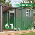 thumbnail image 6 of YODOLLA 10' x 16' Sunroom and Storage Shed Combo, 10' x 10' Screened Patio Enclosure with 6' x 10' Metal Shed, Sliding Doors and Window, Dark Gray, 6 of 7
