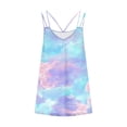thumbnail image 5 of YUGYXL Womens Summer Dresses Spaghetti Strap Sleeveless Backless Cami Dress Boho Beach Hawaiian Tiered Ruffled Mini Sundress L, 5 of 5