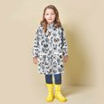 thumbnail image 2 of QWIED Boys Rain Jacket Children Kids Hooded Cartoon Print Rain Dungarees Windproof Waterproof Outwear Trench Rain Coat 2 Years-3 Years, 2 of 9