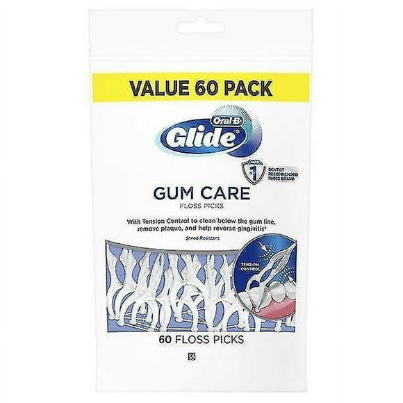 Oral-b Glide Gum Care Floss Picks, Tension Control, 60 Ct
