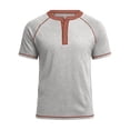 thumbnail image 5 of Henley Shirts for Men Summer Raglan Short Sleeve Color Block Casual Loose T-Shirts Lightweight Basic Tees, 5 of 5