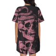 thumbnail image 6 of Haiem Skull and Snake Art Pattern Pajama Set for Women 2 Piece Lounge Set Short Sleeve Tops and Shorts Soft Sleepwear-Medium, 6 of 7