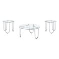thumbnail image 1 of Coaster Beller 3-piece Tempered Glass Top Metal Frame Coffee Table Set in Chrome, 1 of 13