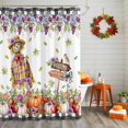 thumbnail image 2 of Fall Pumpkin Shower Curtains for Bathroom, Welcome to Fall Purple Flower Deciduous Waterproof Fabric Shower Curtain for Bathroom Bathtub Decoration, Machine Washable, 54x"78", 2 of 9