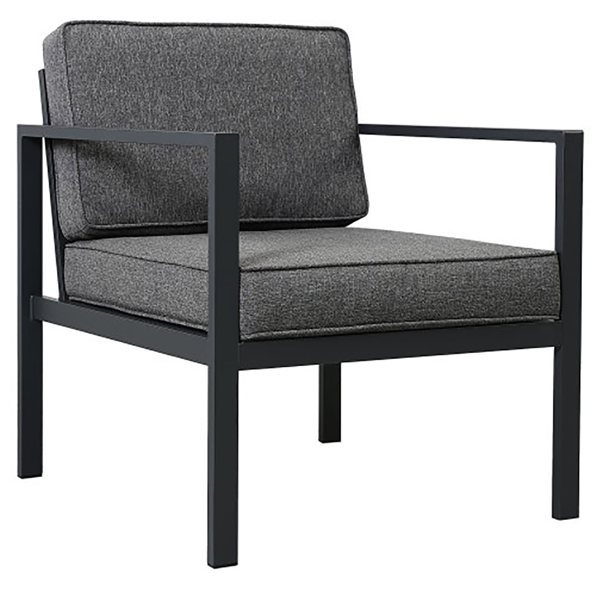 Kadyn Outdoor Patio Sofa Sectional, 5 Piece Aluminum Conversation Sofa Set with Coffee Table and Stool, Black Frame + Gray Cushions Kadyn Outdoor Patio Sofa Sectional, 5 Piece Aluminum Conversation Sofa Set with Coffee Table and Stool, Black Frame + Gray Cushions