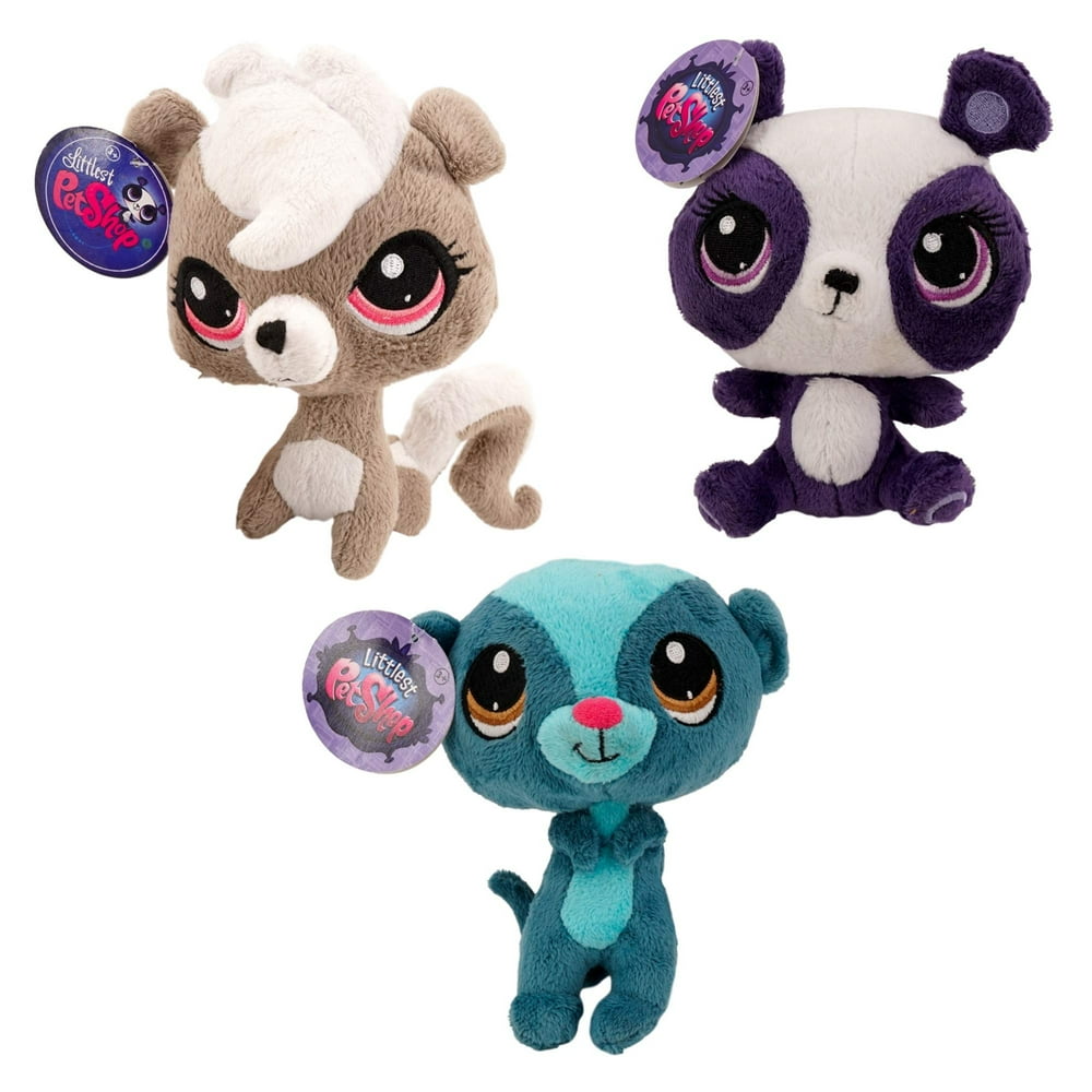 Littlest Pet Shop 6 Inch Plush Bundle Penny Ling Panda, Pepper Clark