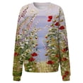 thumbnail image 4 of Pompotops Femmes Casual Imprimé Col Rond Pull Manches Longues Sweats Blouse T-shirt Tops, 4 of 5