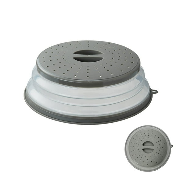 Tapa para microondas plegable Tourvee, libre de BPA, de silicona, gris