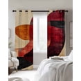 thumbnail image 4 of Red Boho Geometric Blackout Curtains for Bedroom Living Room Darkening Curtains 96 Inches Long Abstract Minimalist Art Window Curtain 2 Panels Set Insulated Window Treatment Grommet Drapes 52"x96", 4 of 9