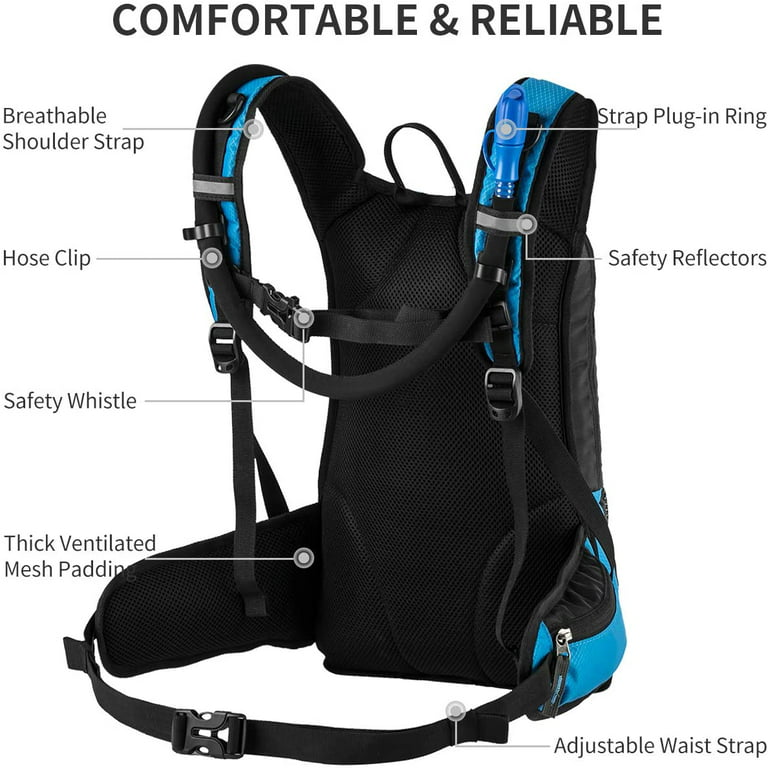  InnerFit Insulated Hydration Backpack and Water Bladder,  Durable Camel Backpack Hydration Pack - Ideal Gifts for Runners -  Lightweight Water Backpack - Blue : Sports & Outdoors