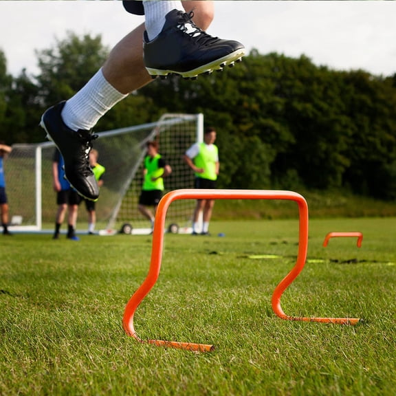 WEUVEB Versatile Soccer Training Kit with Small Orange Hurdles for Speed Agility and Coordination